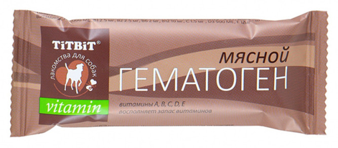 TiTBiT лакомство для собак гематоген мясной Vitamin