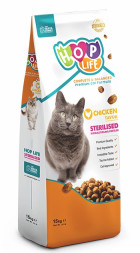 HOP LIFE Sterilised сухой корм для взрослых стерилизованных кошек с курицей - 15 кг