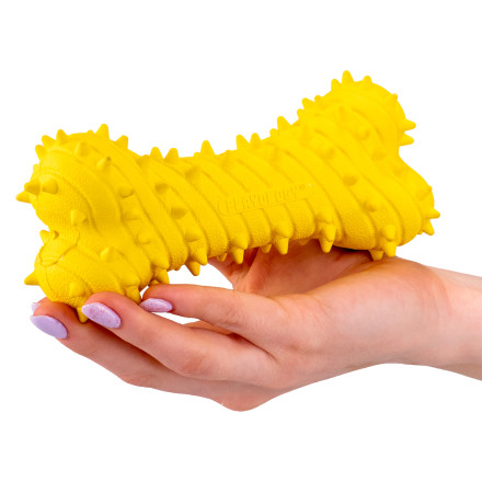 Playology DUAL LAYER BONE двухслойная жевательная косточка для собак с ароматом курицы, большая, желтый