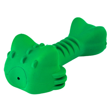 Mr.Kranch игрушка для собак Крокодил с пищалкой и ароматом курицы, 18 см, зеленый