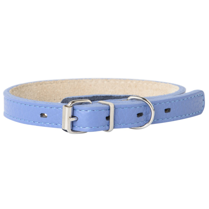 Mr.Kranch ошейник для собак, из натуральной кожи, прямой, 29-35 см, васильковый