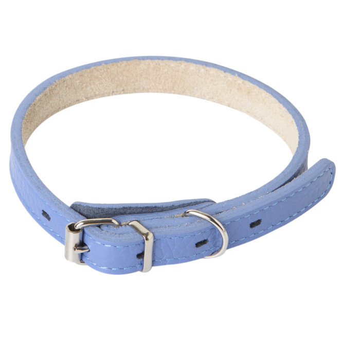 Mr.Kranch ошейник для собак, из натуральной кожи, прямой, 29-35 см, васильковый