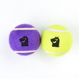 Mr.Kranch игрушка для собак Теннисный мяч малый, 5 см, набор 2 шт, желтый/фиолетовый