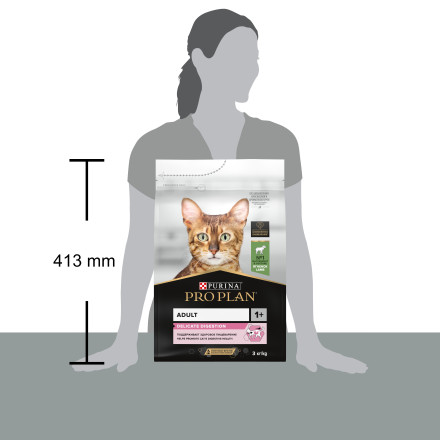 Purina Pro Plan Delicate сухой корм для кошек с чувствительным пищеварением и привередливых к еде с ягненком - 3 кг