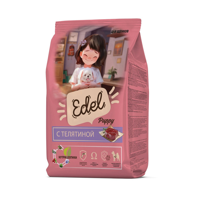 Edel Puppy All Breeds сухой корм для щенков с 1 месяца и кормящих собак всех пород с телятиной - 10 кг