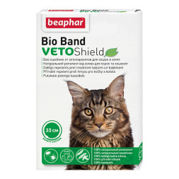 Beaphar Bio Band Veto Shield ошейник для кошек и котят с 2 месяцев от блох  на натуральных маслах зеленый 35 см