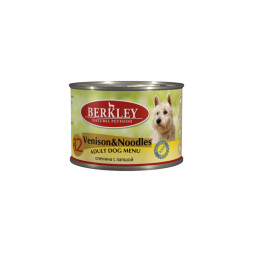 Berkley Adult Dog Menu Venison&amp;Noodles № 12 паштет для взрослых собак с натуральным мясом оленя и лапшой с добавлением льняного масла - 200 г х 6 шт