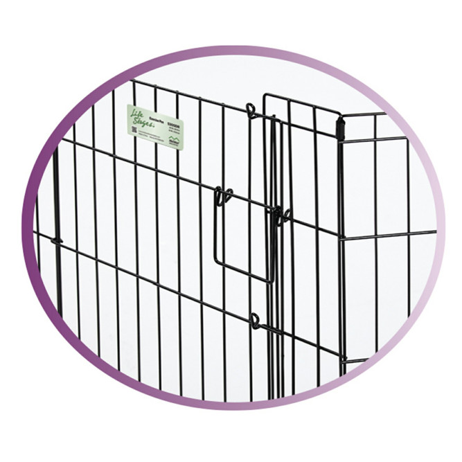 MidWest вольер Life Stages 8 панелей с дверью-MAXLock черный 61х107 см