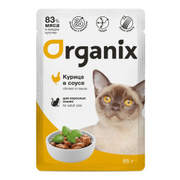 Organix паучи для взрослых кошек, с курицей, в соусе - 85 г х 24 шт