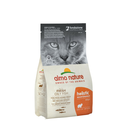 Almo Nature сухой корм для взрослых кошек с рыбой и коричневым рисом - 400 г