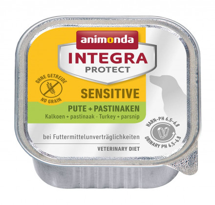 Animonda Integra Protect Sensitive влажный корм для взрослых собак при пищевой аллергии c индейкой и пастернаком в консервах - 150 г (11 шт в уп)