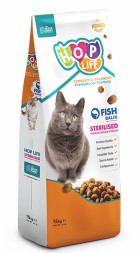 HOP LIFE Sterilised сухой корм для взрослых стерилизованных кошек с рыбой - 15 кг
