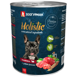 Зоогурман Holistic влажный корм для взрослых собак, с телятиной и зеленой фасолью - 350 г x 20 шт