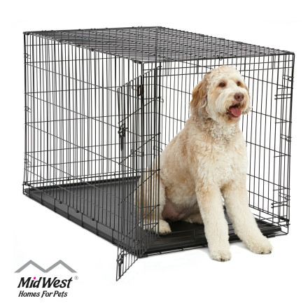 Midwest Icrate клетка для крупных и средних собак, черная 1 дверь - 122х76х84 см