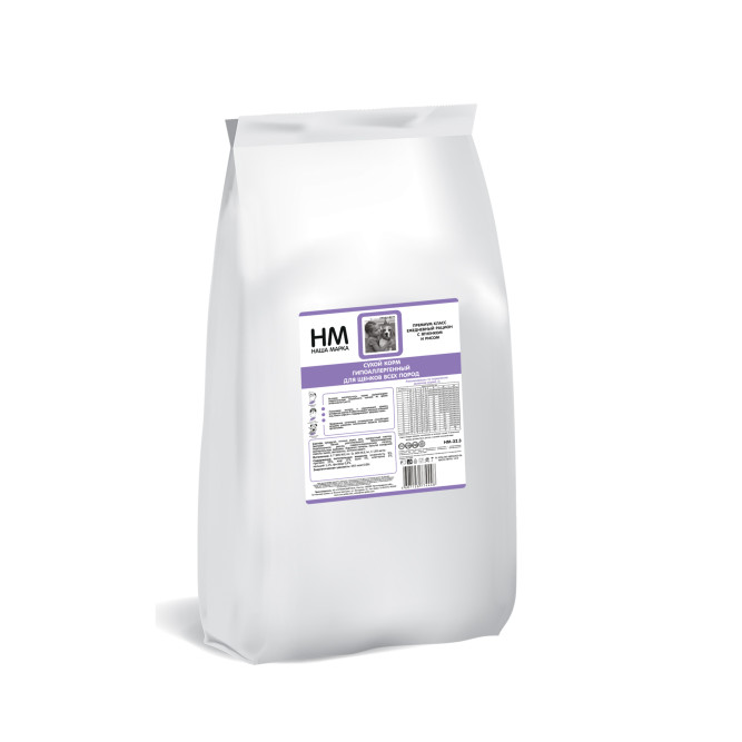 Наша Марка сухой гипоаллергенный корм для щенков всех пород с ягненком и рисом - 18 кг