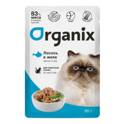 Organix паучи для взрослых кошек, с лососем, в желе - 85 г х 24 шт