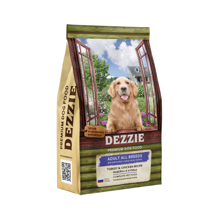 Dezzie Adult Dog сухой корм для взрослых собак с курицей и индейкой - 3 кг