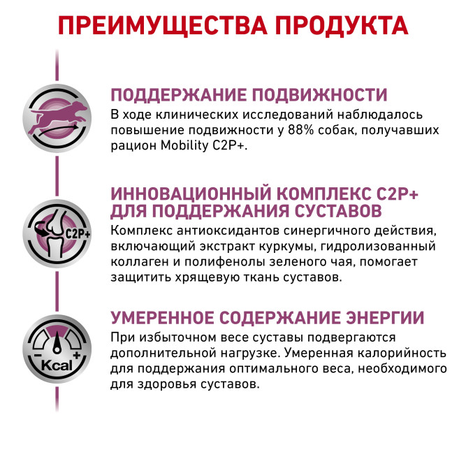 Royal Canin Mobility MC25 C2P+ для взрослых собак при заболеваниях костей и суставов 2 кг