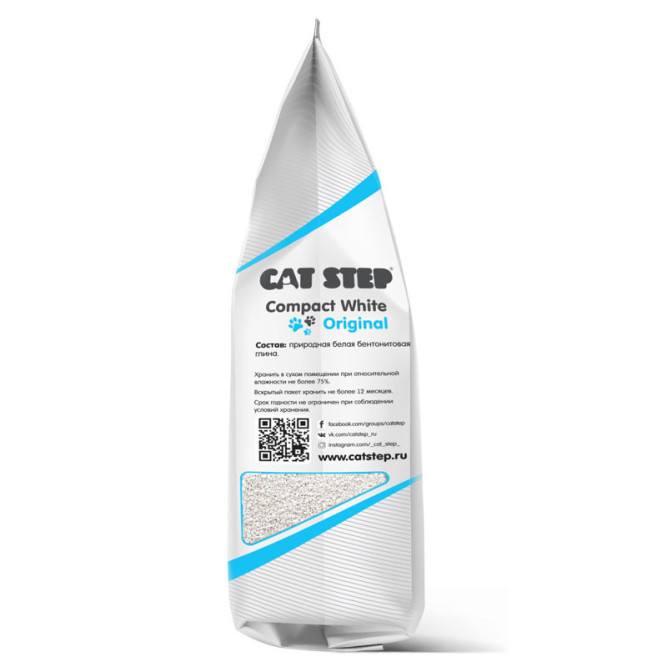 Cat Step Compact White Original наполнитель минеральный комкующийся - 5 л (4,2 кг)