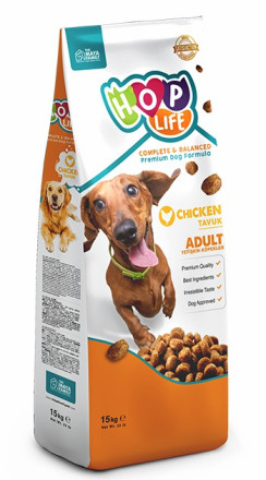 HOP LIFE Adult сухой корм для взрослых собак с курицей - 15 кг