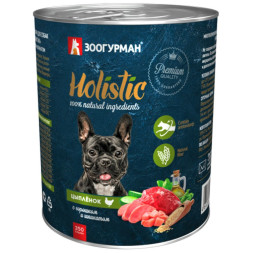 Зоогурман Holistic влажный корм для взрослых собак всех пород, с цыпленком, горошком и шпинатом - 350 г x 20 шт