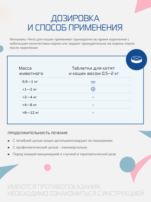 Мильмакс таблетки антигельминтные для кошек весом от 0.5 до 2 кг - 2 таблетки