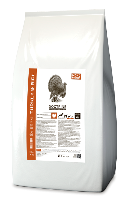 Doctrine сухой корм для взрослых собак всех пород, с индейкой и рисом - 10 кг