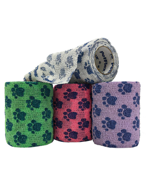Andover PetFlex "Лапы" бандаж самофиксирующийся, 7,5 см х 4,5 м, мультицвета