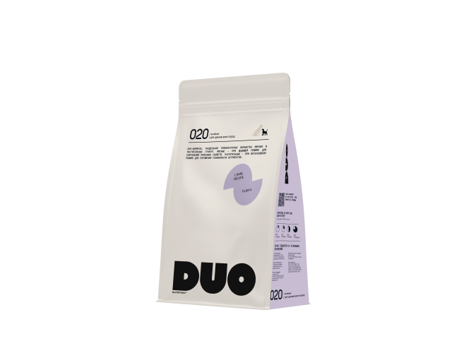 DUO Nutrition сухой полнорационный корм для щенков всех пород с ягненком и рисом - 1 кг