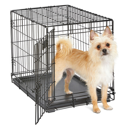 Mdwest Icrate клетка для транспортировки собак средних и малых пород, черная 1 дверь - 61х38х48 см