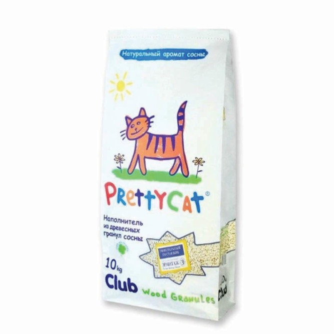 Наполнитель PrettyCat Wood Granules древесный для кошачьих туалетов - 10 кг