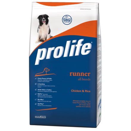Prolife Dog Adult Runner сухой корм для активных и/или спортивных собак с курицей и рисом - 12 кг