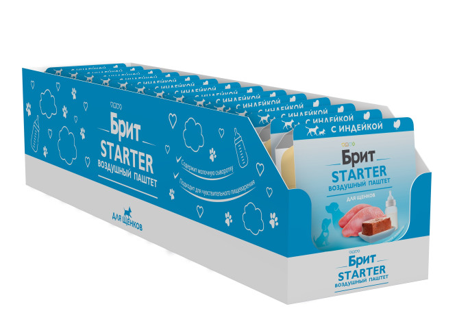 Брит Премиум влажный корм для щенков, с индейкой, паштет - 100 г х 14 шт