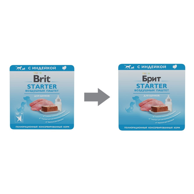 Брит Премиум влажный корм для щенков, с индейкой, паштет - 100 г х 14 шт