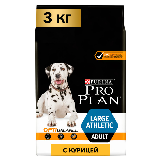 Pro Plan Adult Large Athletic сухой корм для взрослых собак крупных пород с атлетическим телосложением с курицей - 3 кг