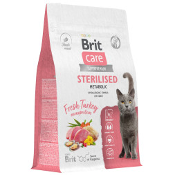 Brit Care Cat Sterilised Metabolic сухой корм для для стерилизованных кошек, с индейкой - 400 г