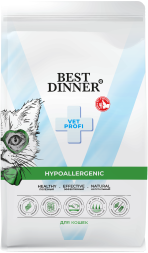 Best Dinner Vet Profi Hypoallergenic сухой диетический корм для взрослых кошек при пищевой аллергии и непереносимости - 1,5 кг
