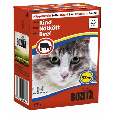 Bozita кусочки в соусе со вкусом говядиныы для кошек - 370 г