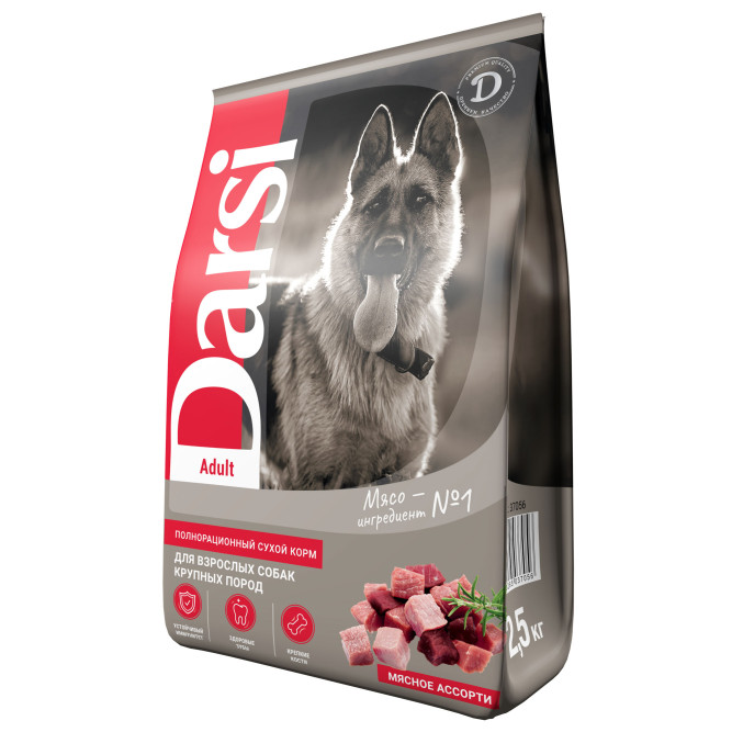 Darsi Adult сухой корм для взрослых собак крупных пород ассорти мясное - 2,5 кг