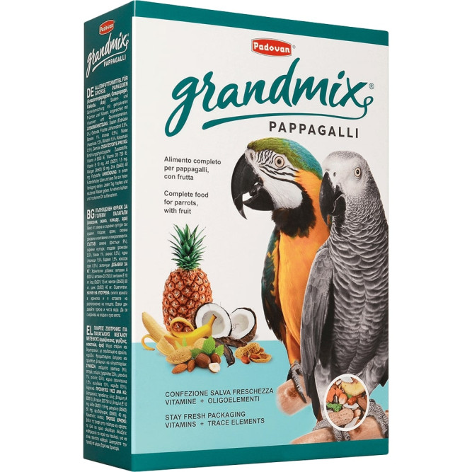 Padovan Grandmix pappagalli корм для крупных попугаев комплексный основной - 600 г