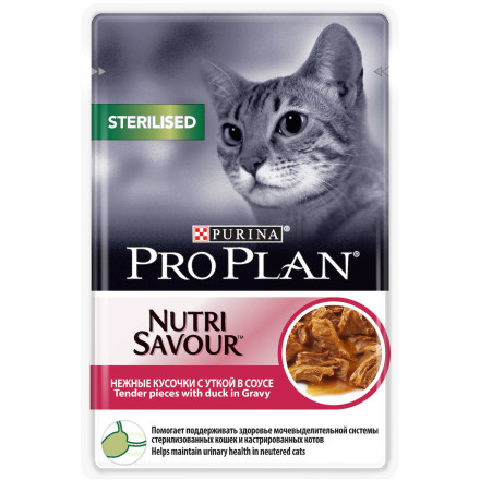 Pro Plan Cat Adult NutriSavour Sterilised влажный корм для стерилизованных кошек с уткой в соусе - 85 г