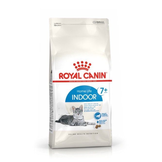 Royal Canin Feline Indoor 7+ повседневный сухой корм с птицей для пожилых кошек с 7 до 12 лет, постоянно проживающих в помещении - 1,5 кг
