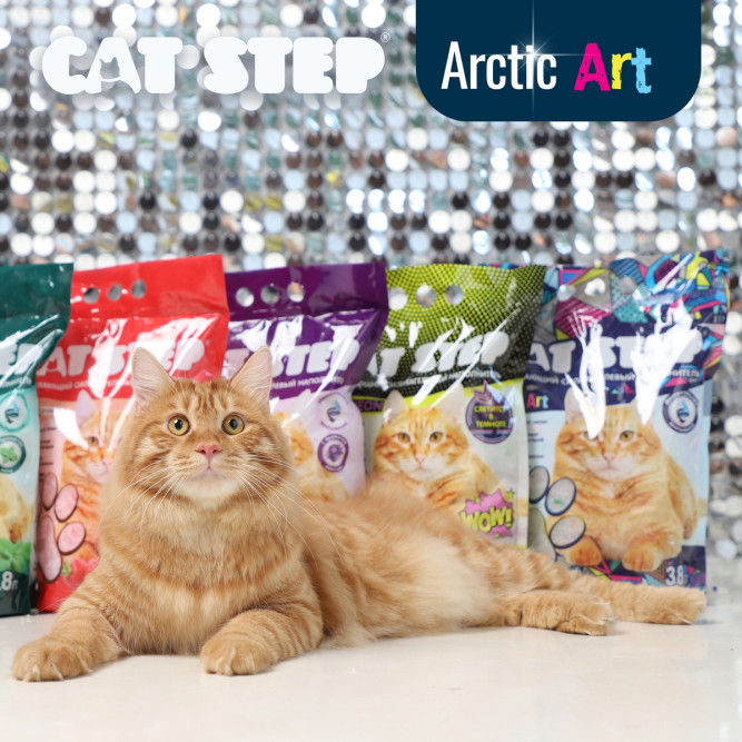 Cat Step Arctic Art наполнитель впитывающий силикагелевый - 3,8 л (1,7 кг)