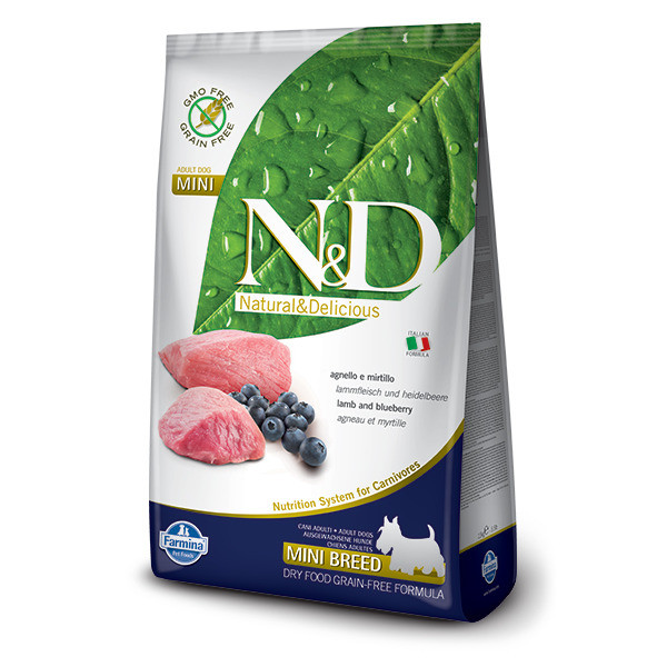 Farmina N&amp;D Prime Dog Lamb &amp; Blueberry Adult Mini сухой беззерновой корм для взрослых собак мелких пород с ягненком и черникой - 7 кг