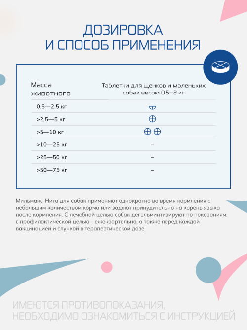 Мильмакс таблетки антигельминтные для собак весом от 0.5 до 5 кг - 2 таблетки