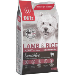 Blitz Sensitive Adult Small Breeds Lamb &amp; Rice сухой корм для взрослых собак мелких пород, с ягненком и рисом - 500 г