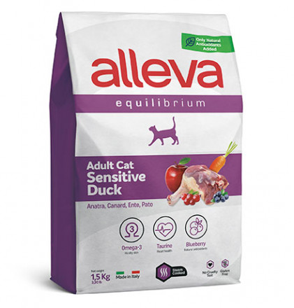Alleva Equilibrium Adult Cat Sensitive Duck сухой корм для взрослых кошек с чувствительным пищеварением утка - 1,5 кг