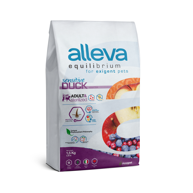 Alleva Equilibrium Adult Cat Sensitive Duck сухой корм для взрослых кошек с чувствительным пищеварением утка - 1,5 кг