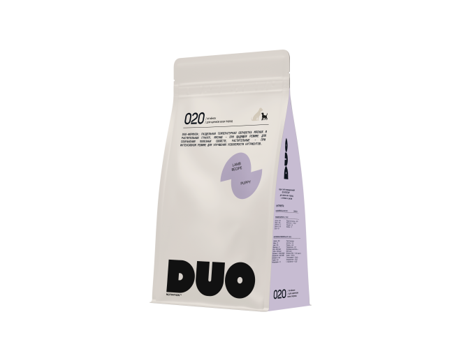 DUO Nutrition сухой полнорационный корм для щенков всех пород с ягненком и рисом - 8 кг