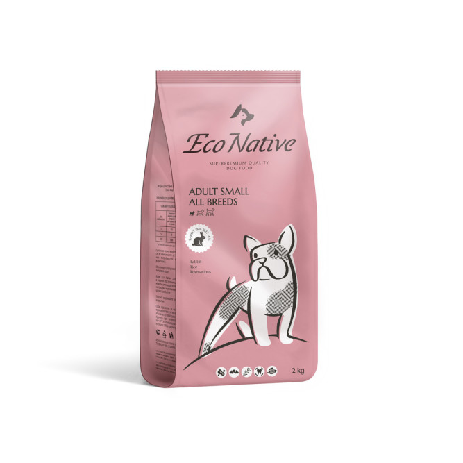Eco Native сухой корм для собак мелких пород, с мясом кролика и рисом - 2 кг